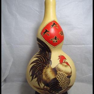 厂家供应工艺大中小葫芦雕刻烙画 大吉大利图案 地摊货源