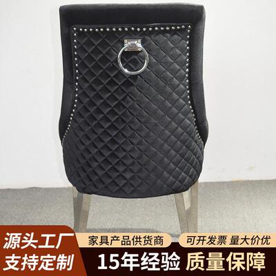 B8212 Nordic dining_batten黑丝绒的椅子现代简约风严选金属材质