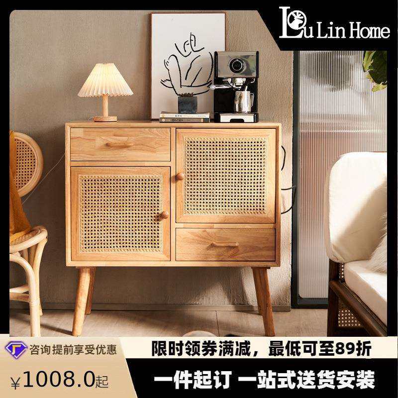 北欧实木餐边柜酒店餐厅多功能手工藤编茶水柜家用客厅极简储物柜,模玩/动漫/周边/娃圈三坑/桌游,模型制作工具/辅料耗材,淘宝优惠券,粉丝福利购,淘宝优惠卷