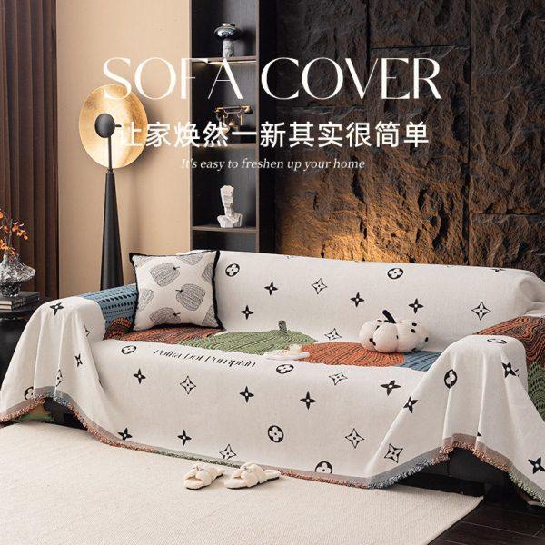 轻奢高级感沙发巾2025流行新款直排三人位沙发毯沙发盖布四季通用,居家布艺,沙发垫,淘宝优惠券,粉丝福利购,淘宝优惠卷