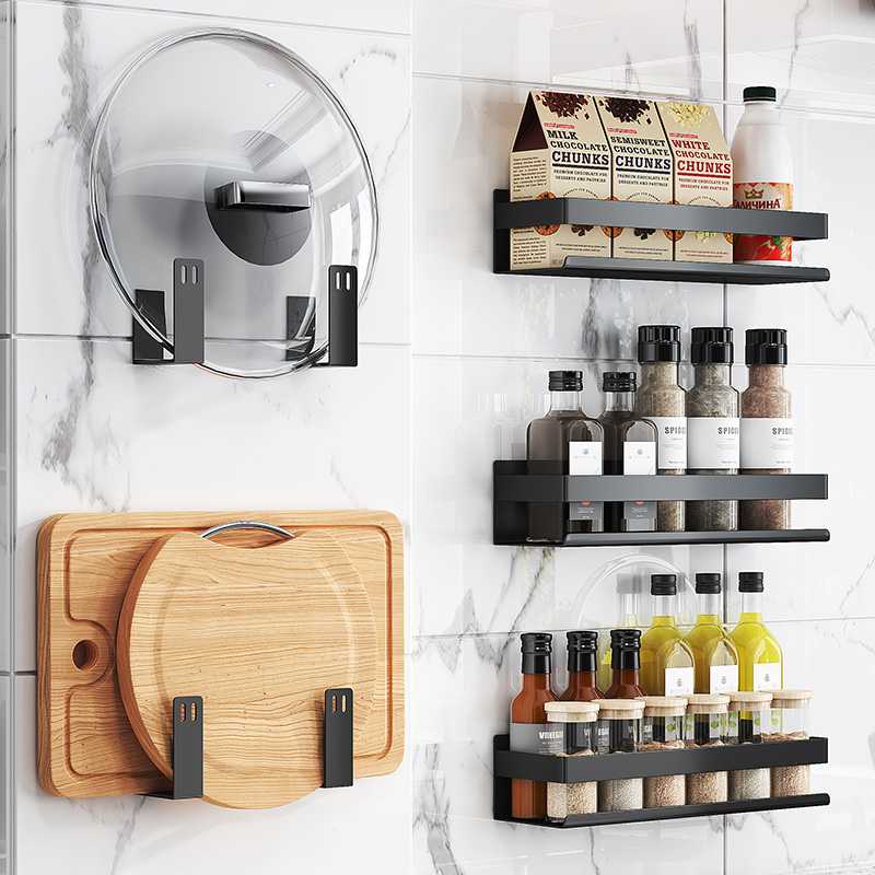 免打孔北欧风格厨房用品置物架调味料调味K瓶收纳篮子壁挂调味罐