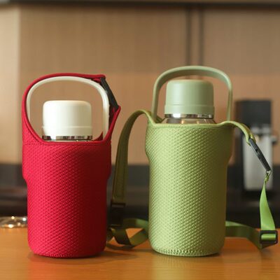 时尚压纹VANOW保温杯900-1200ML保护套可手提可斜挎家居户外杯套