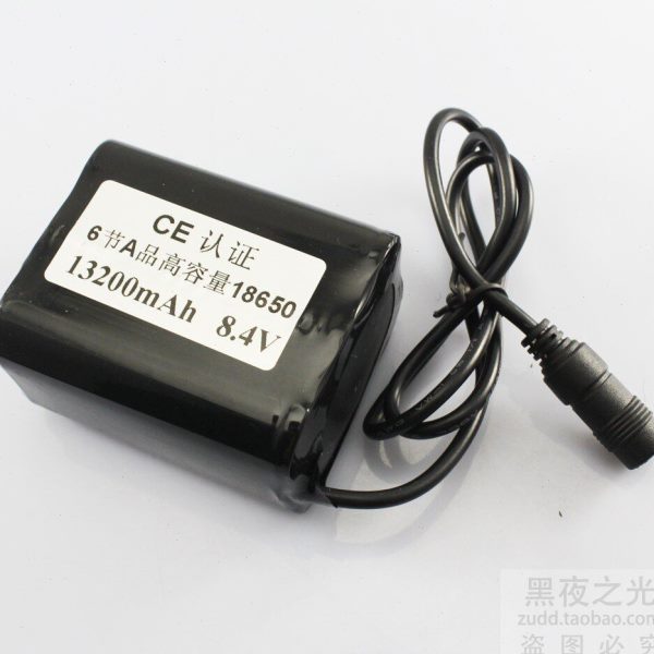 T6自行车灯车前灯头灯专用13200毫安锂电池组6节18650电池 8.4V