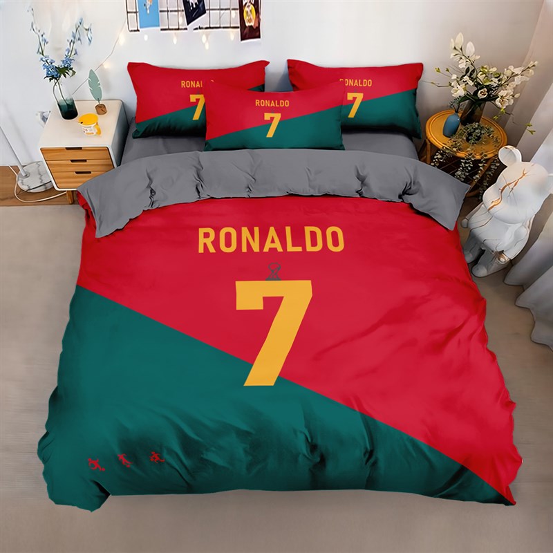 C罗周边被套f数字印花四件套男生宿舍家居卧室床上用品床单床笠款