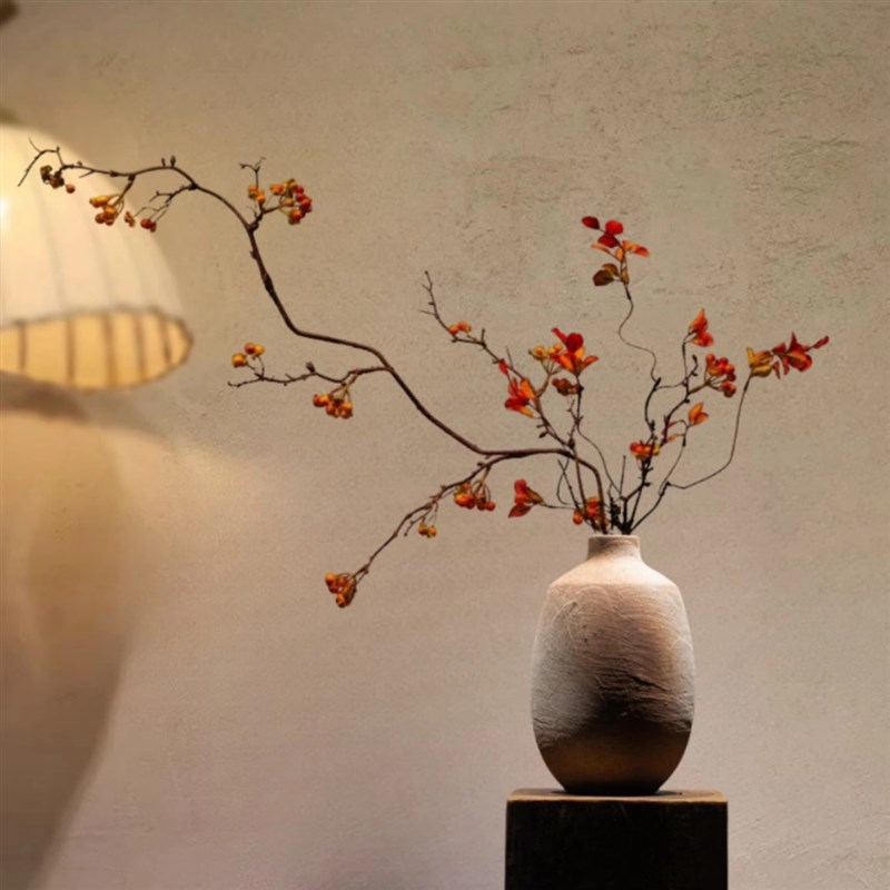 侘寂风花艺禅意粗陶瓷p花瓶日式花器 新中式宋韵美学民宿摆件陶罐