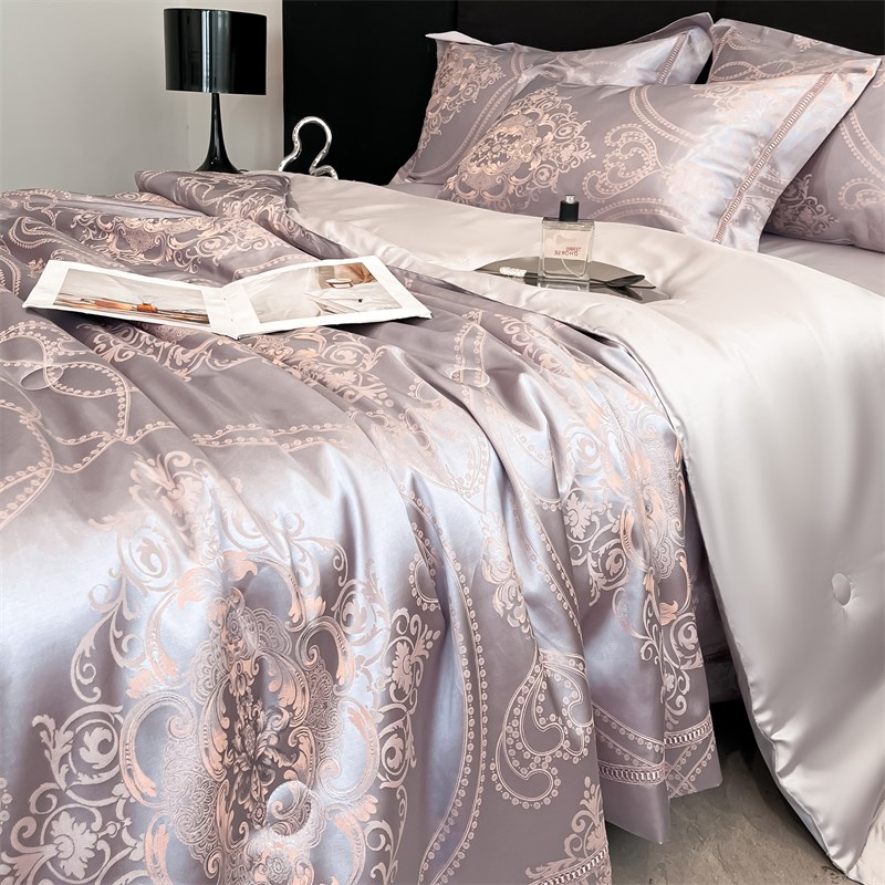 欧式奢华A类180支天丝四件套贡缎提花空J调被单双人可机洗床上用