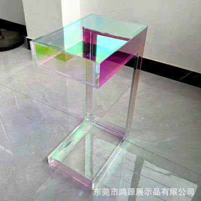 工厂现货亚克力炫彩渐变色茶几 网红卧室床头柜 客厅沙发边几角几,文具电教/文化用品/商务用品,荧光板,淘宝优惠券,粉丝福利购,淘宝优惠卷