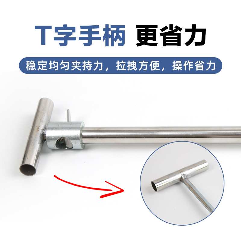 保定器械不锈钢棍式抓猪狗钢丝绳带锁扣棒式长距离动物保定器套猪