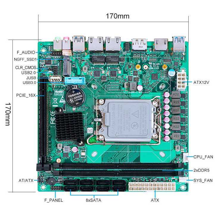 派勤12/13代H670/Q670工控主板迷你ITX千兆双网口8盘位NAS带PCIe