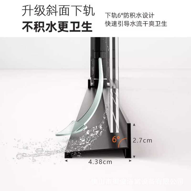 钢化玻璃浴室隔断推拉门生产厂家卫生间玻璃隔断墙干湿分离双移门
