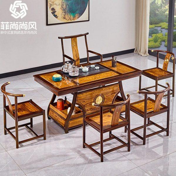 红木茶桌小户型阳台茶台喝茶桌檀香木双色功夫茶台拼色时尚茶桌椅,住宅家具,茶几,淘宝优惠券,粉丝福利购,淘宝优惠卷