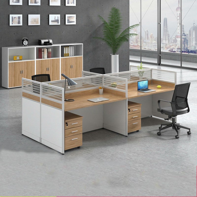 办公桌员工位6/4人位屏t风卡座l型员工工位桌子办公室职员桌椅组