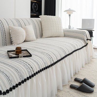 沙发盖布巾四季通用2025新款级感裙边沙发毯一片式沙发坐垫套罩,居家布艺,沙发垫,淘宝优惠券,粉丝福利购,淘宝优惠卷