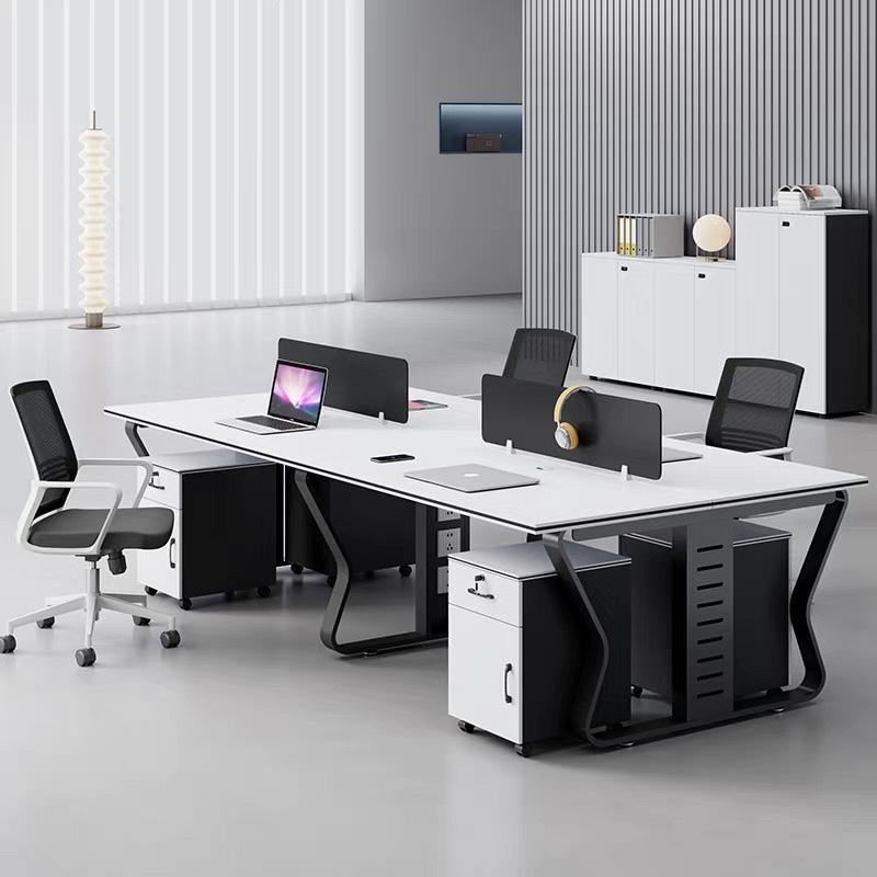 办公桌员工位椅组合办公室现代简约四人位卡O座屏风财务双人职员