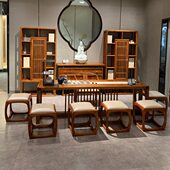 新中式 茶桌椅组合功夫泡茶桌接待室茶几简约酒店会所茶室实木茶桌