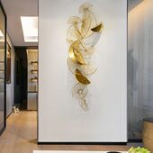 中式 客厅金属墙面软装 饰酒店大厅壁挂样板房轻奢挂件沙发背景墙饰