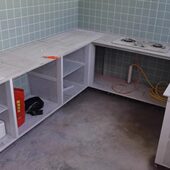 瓷砖橱柜白色专用立柱卡槽配件厨房打灶全套铝合金特厚封边条型材