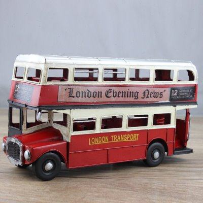 新款复古怀旧英伦双层巴士手工铁皮汽车模型摆件吧台摄影道具礼物,饰品/流行首饰/时尚饰品新,摆件,淘宝优惠券,粉丝福利购,淘宝优惠卷