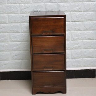 四斗柜床头板栗色实木中式收纳柜子现代简约25cm窄款夹缝柜榻榻米
