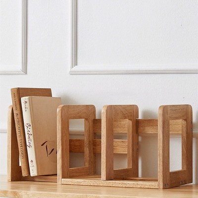 实木可伸缩书立h架大号学生用桌上书架桌面书立书靠书夹高中生创