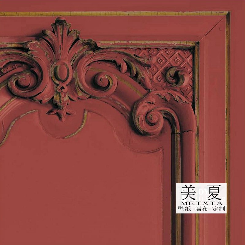 法国进口壁纸护墙板红色背u景墙纸客厅卧室餐厅墙布会所民宿壁布