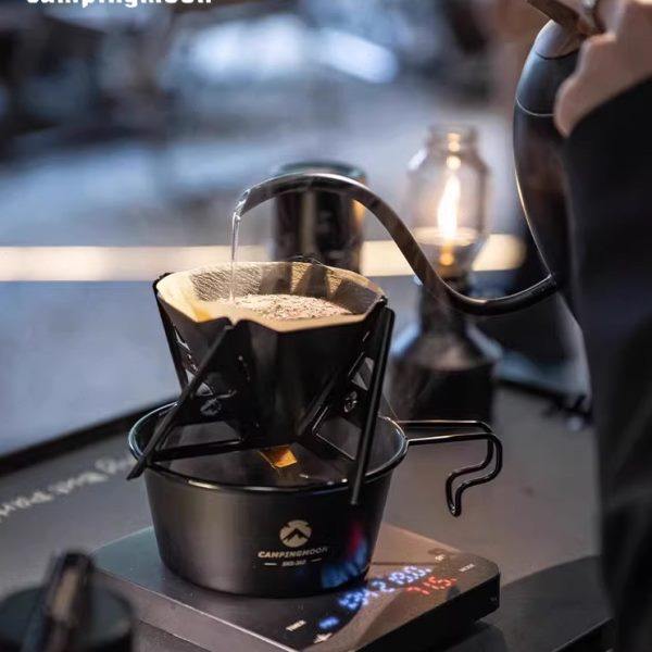 柯曼户外咖啡不锈钢漏斗COF-01露营咖啡器具装备便携手冲滤杯支架