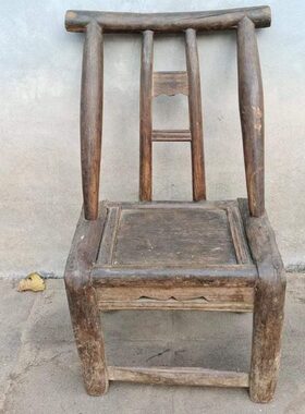 民俗怀旧老物件老式木椅小凳子洗衣工具背靠椅子复古摆件收藏道具