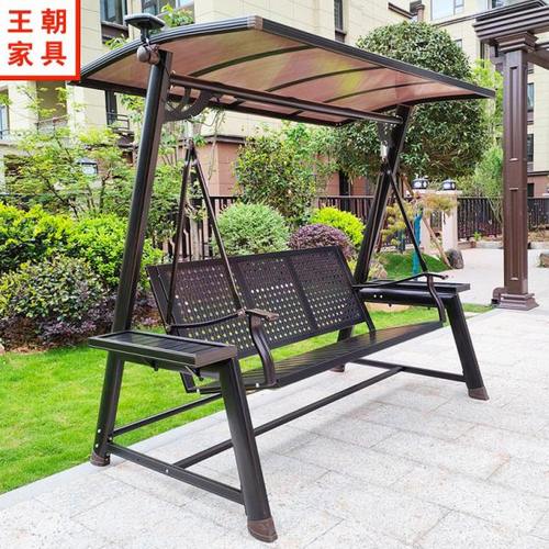 秋千户外铸铝太阳能吊椅阳台休闲椅室内家用室外庭院双人铁艺摇椅