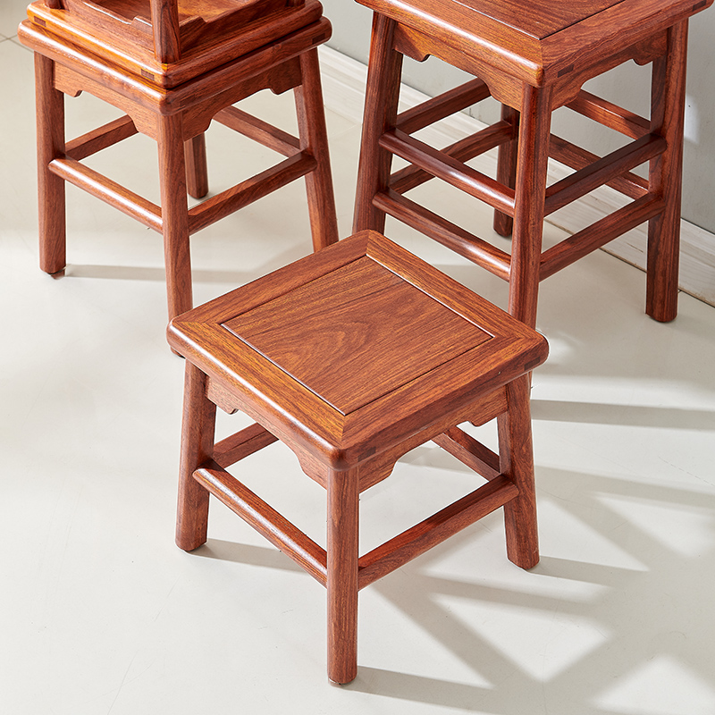 木果果木 刺猬紫檀君子凳红木小方凳中式实木矮凳花梨木书桌凳子