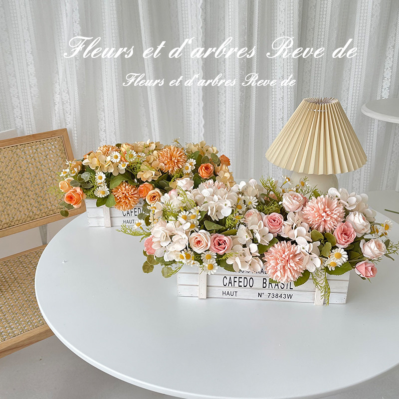 栅栏花仿真花盆栽假花摆件客厅装饰餐桌花空调花窗台绿植花艺摆设