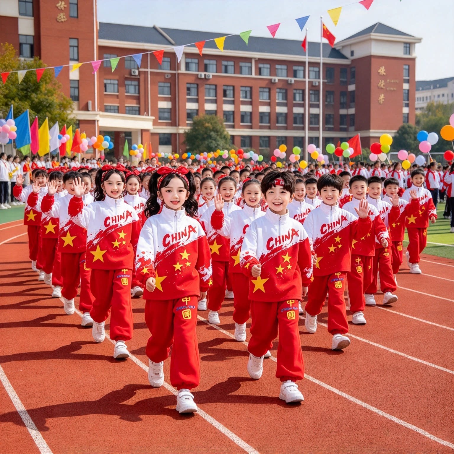国庆儿童啦啦队演出服小学生班服