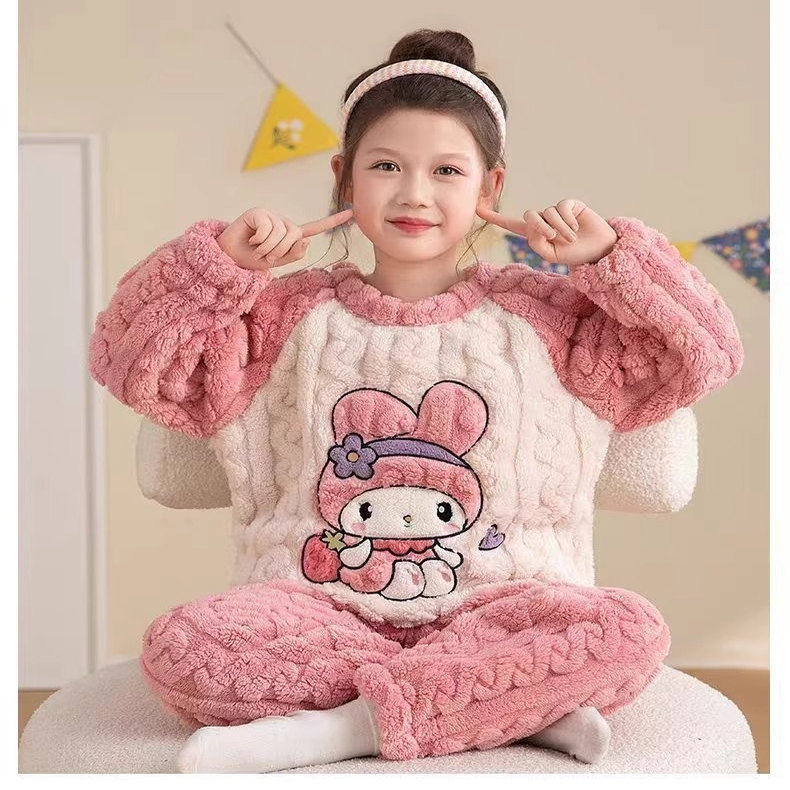 中大童法兰绒睡衣新款加厚秋冬季保暖卡通家居服珊瑚绒睡衣儿童女,童装/婴儿装/亲子装,家居服套装,淘宝优惠券,粉丝福利购,淘宝优惠卷