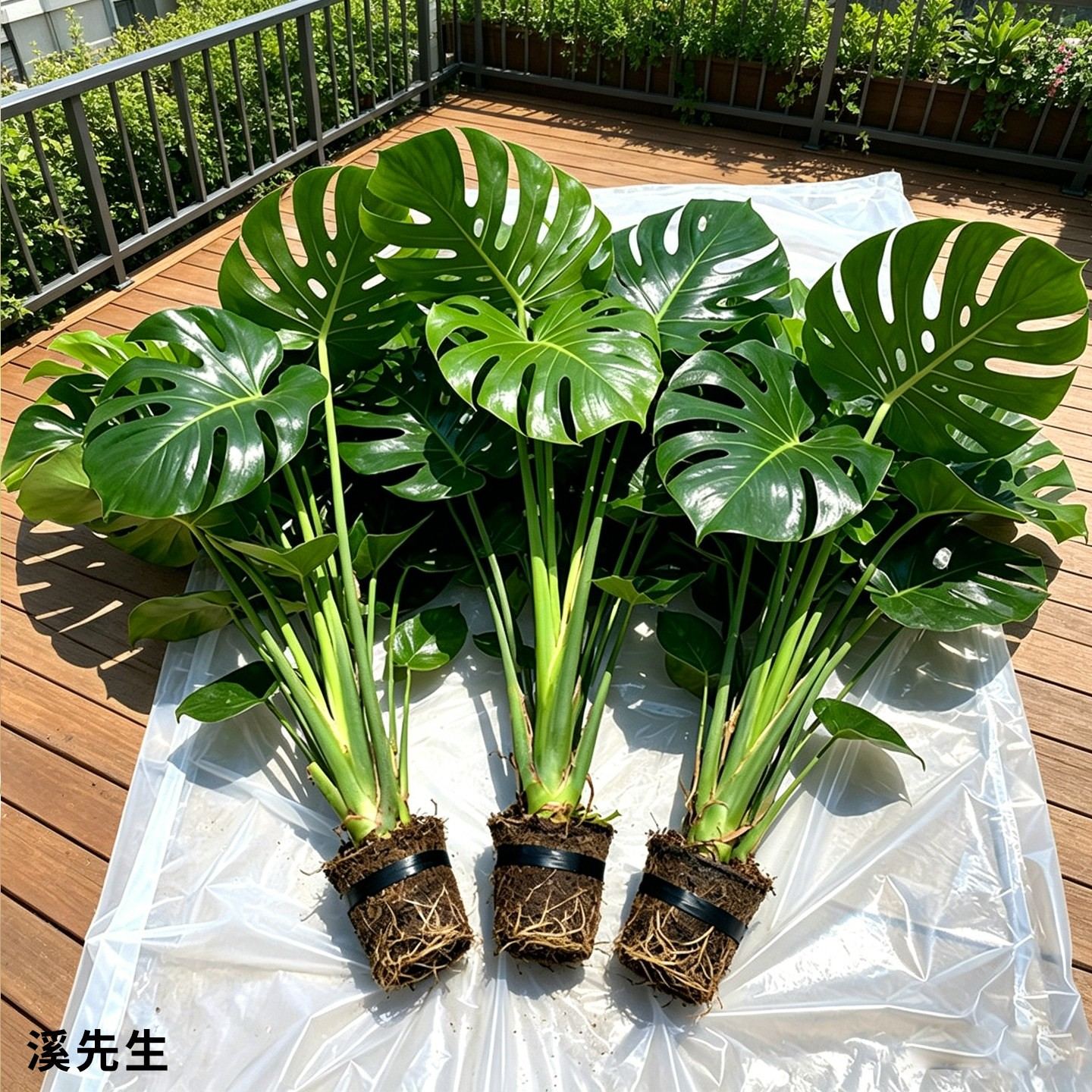 龟背竹客厅大盆栽叶开老桩图片