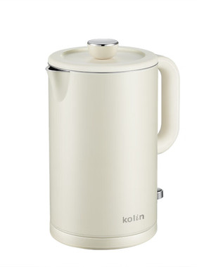 Kolin歌林电热水壶1.7L304不锈钢双层保温壶商务风