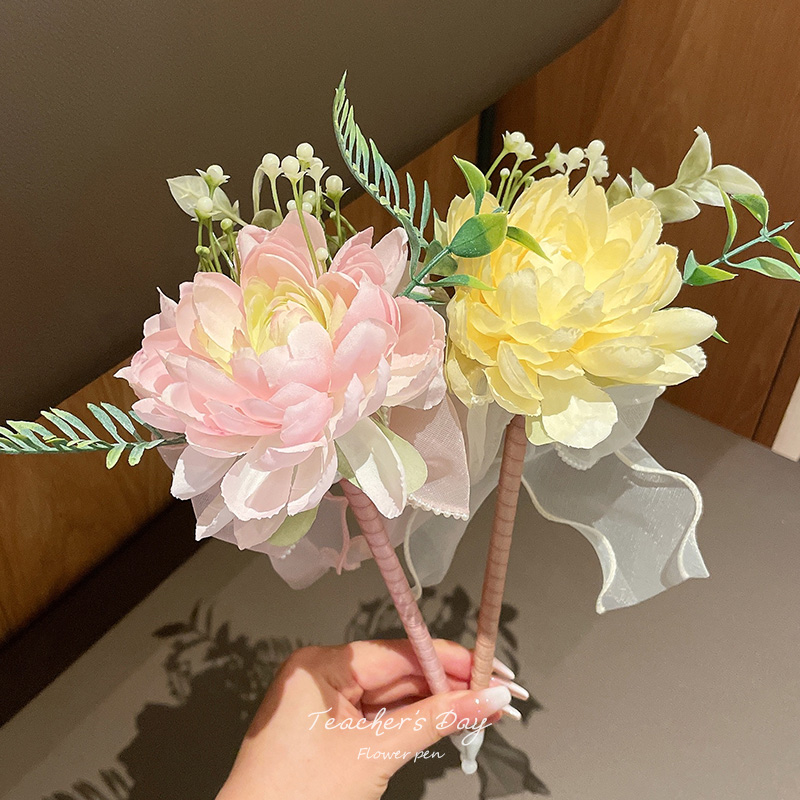 2023新d款花笔教师节礼物女老师创意礼品玫瑰花束笔花朵圆珠笔贺