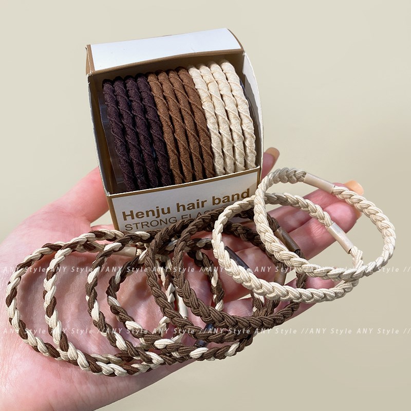 咖色系盒装发圈网红m2022年新款气质发绳简约小皮筋女扎头头绳