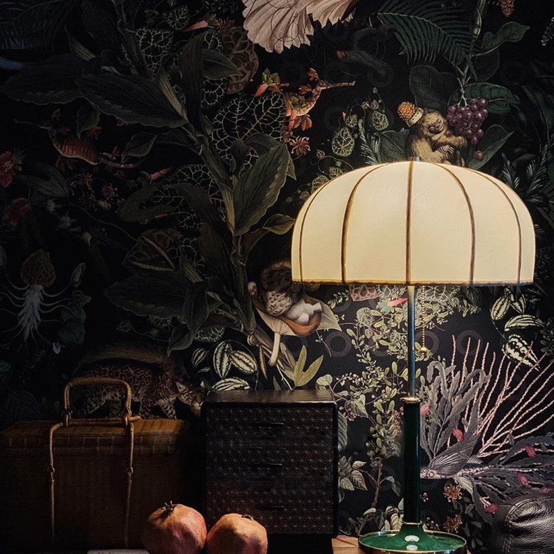 意式复古轻奢动物壁纸客厅卧室背景墙纸现代法式酒店民Z宿艺术墙