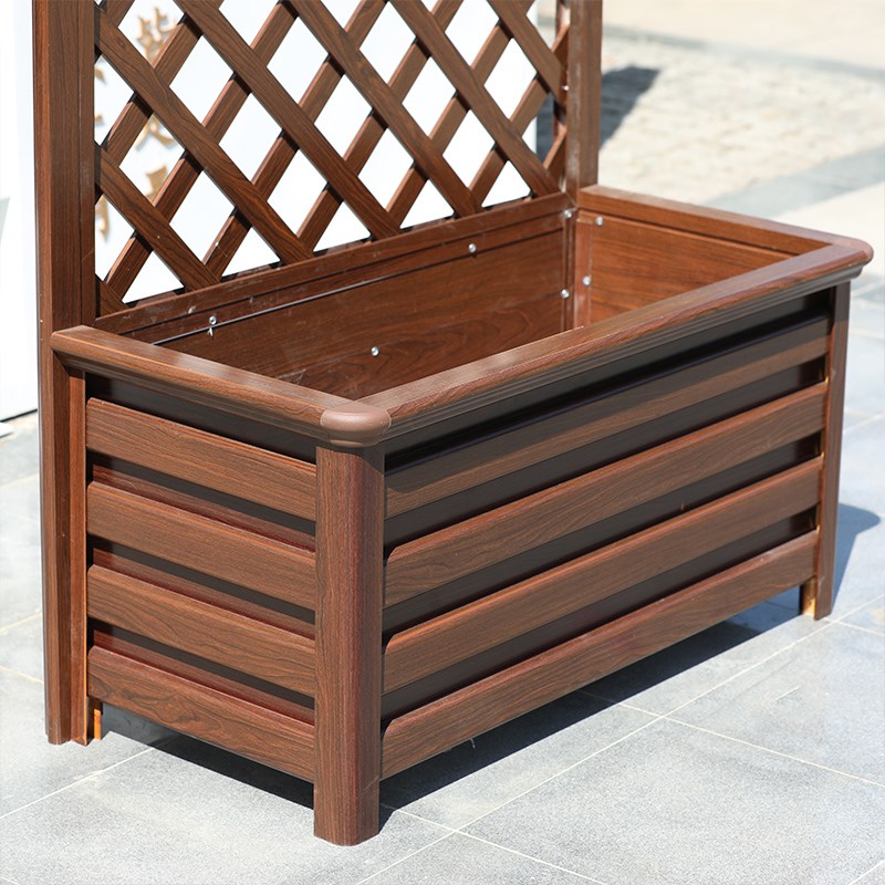 网格爬藤种植箱铝合金花箱户外广场街道庭院花坛组合隔.断护栏市