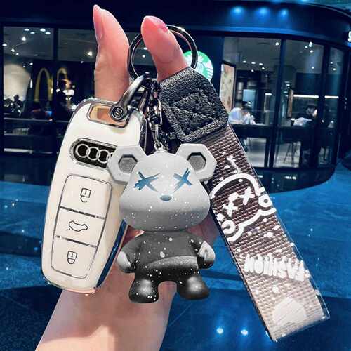 适用奥迪A6L钥匙套A4L女A3L男Q4etron高档Q5etron Q7 A8 Q8 Q6包
