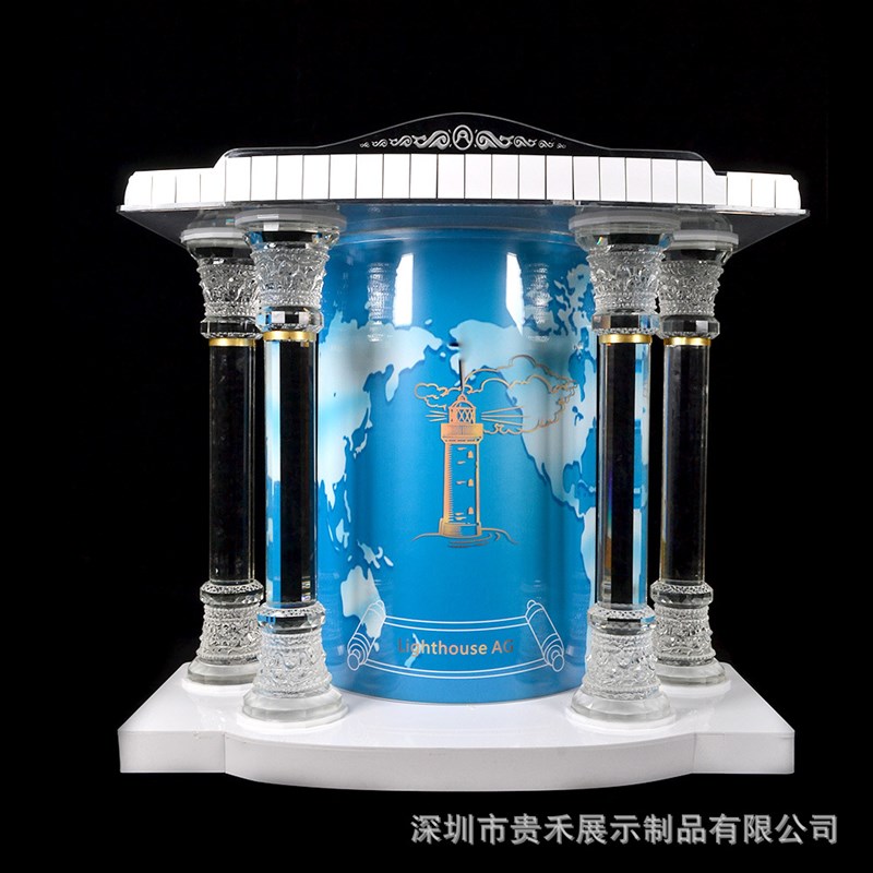 透明诵经台d演讲台水晶接待台欧式迎宾台主持台发言台牧师培训轻