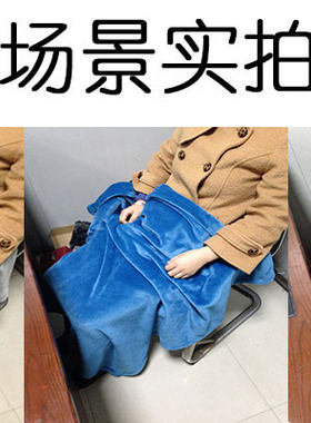 初芒小号毛毯兰公室便携盖脚烤机盖腿毯女飞火单人珊瑚法办绒毯子