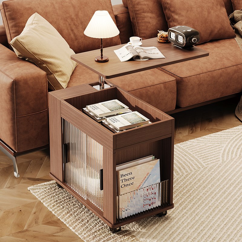 轻奢茶几客厅2025新款s实木边几高级感阳台小型茶台可升降移动桌