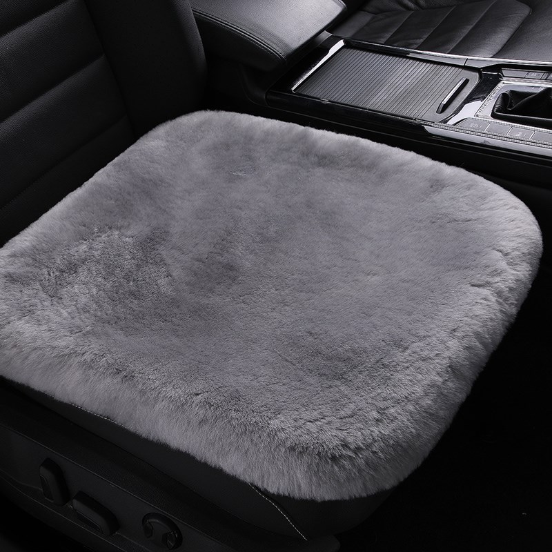 汽车坐垫冬季纯羊毛加厚保暖w无靠背防滑整张皮毛一体毛绒座垫单