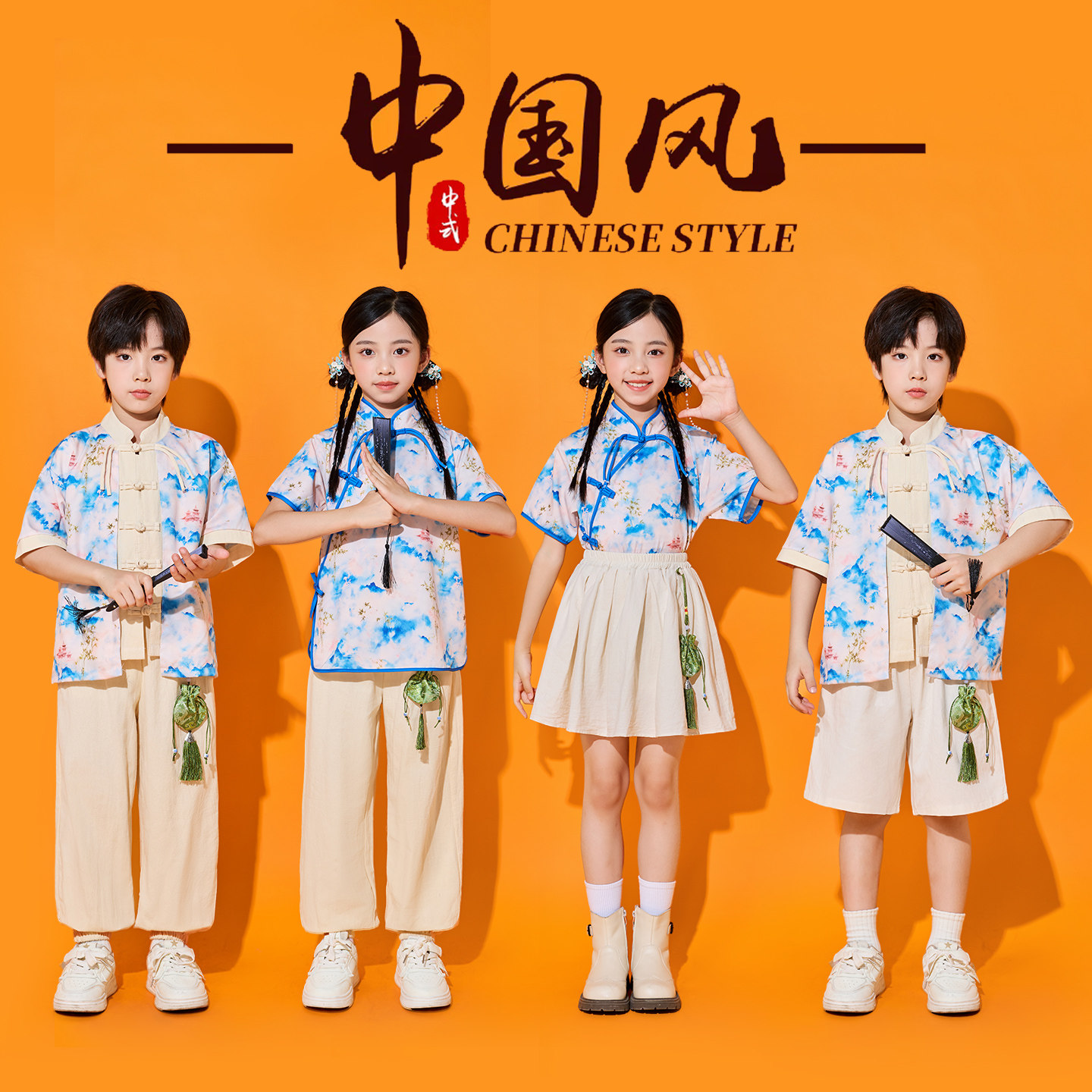 儿童中国风演出服汉服唐装表演服