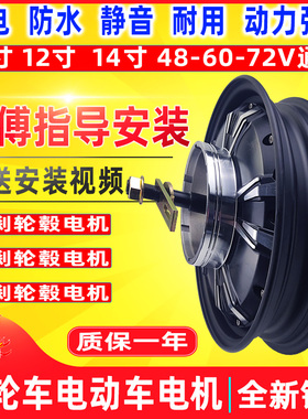 电动车电机电摩后轮电机10寸省电48V60V72V100Q0W鼓刹碟刹涨刹改