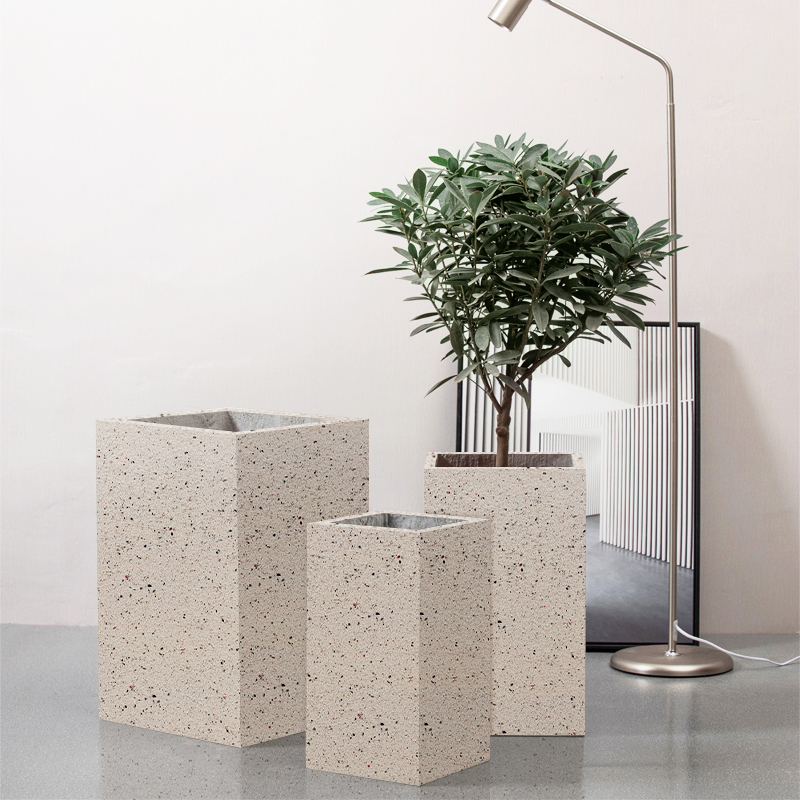 真石漆高方镁泥h花盆水泥户外庭院阳台客厅隔断花箱北欧风种植箱