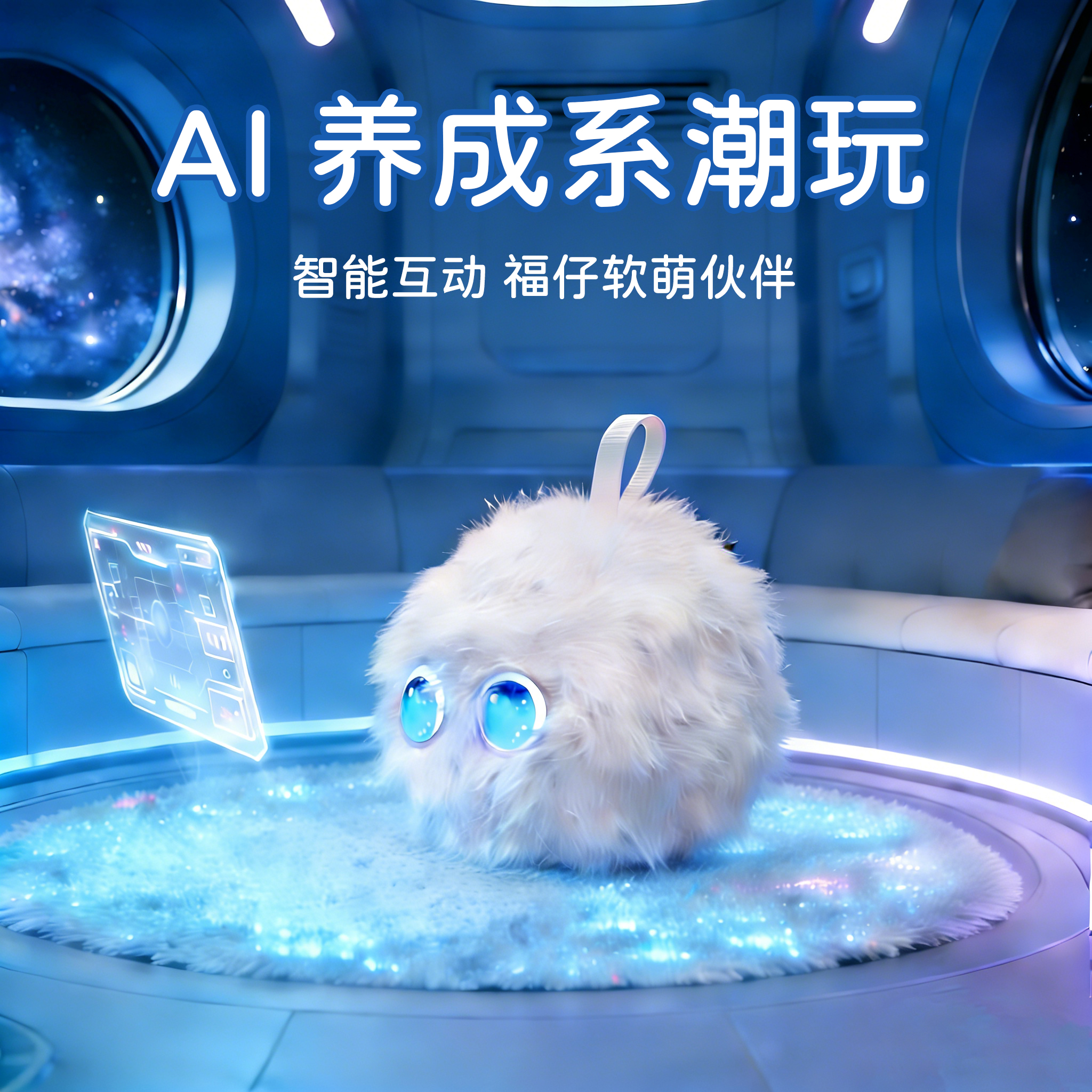 宙物AI小福仔智能机器人毛绒玩具