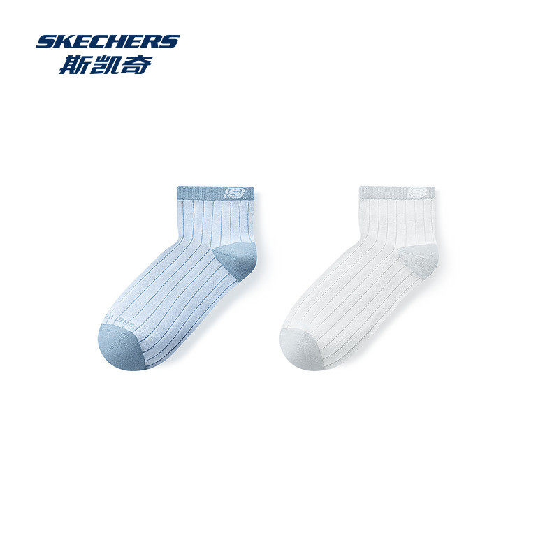 斯凯奇运动袜经典logo舒适男女款不磨脚吸汗舒爽抗菌短筒袜子百搭