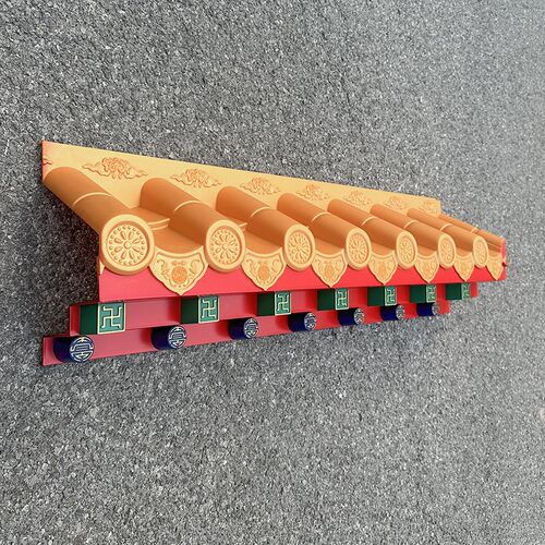 仿古金彩瓦号特厚免架子小青树于蓝出脂仿古中式一体精美装饰屋檐