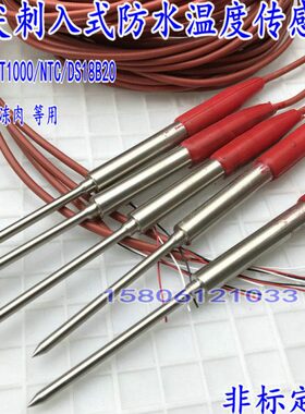 防水针型PT100温度传感器PT1000铂热电阻 热敏NTC探头 测温棒定制
